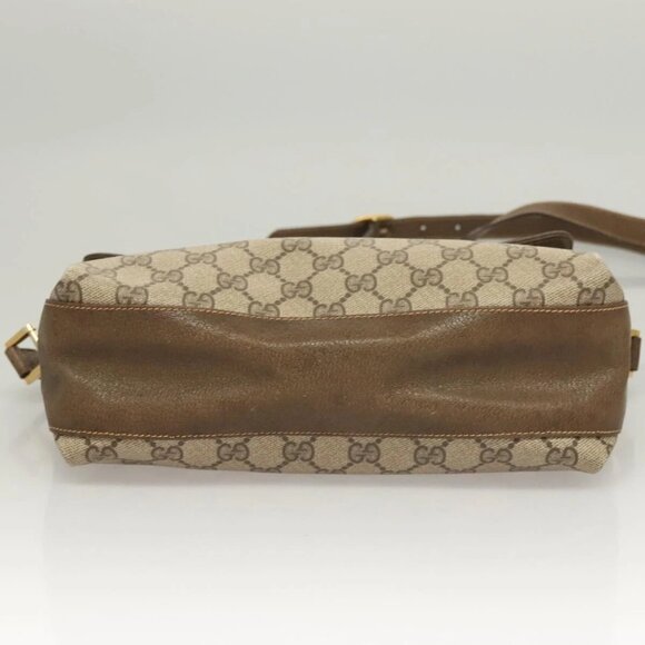 GUCCI GG Supreme Web Sherry Line Bag PVC Beige Gold 904 02 08 Auth 129908 - Picture 7 of 16